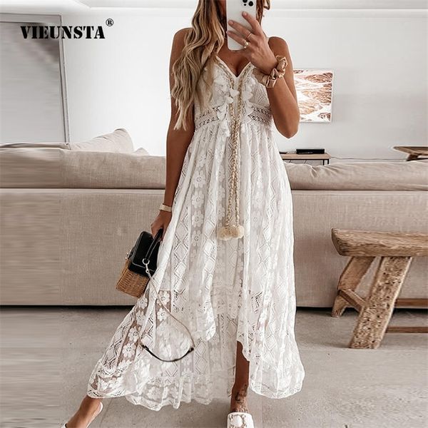 

off shoulder lace patchwork elegant dres summer v neck strap dress female fashion solid party dresses 220613, Black;gray
