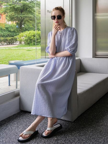 

dazy solid puff sleeve smock dress x8eb#, Black;gray