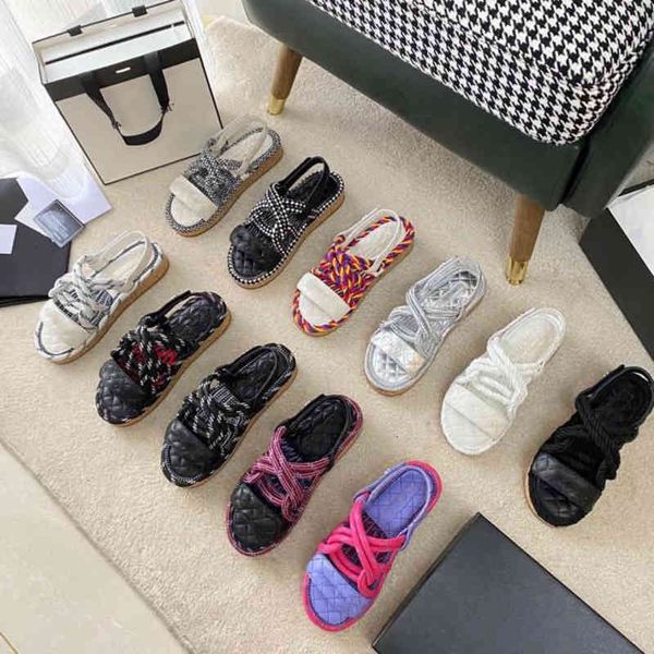 

slippers european and american hollowed out magic stickers sheepskin cross letter leather beach flat fairy style versatile women's sand, Black