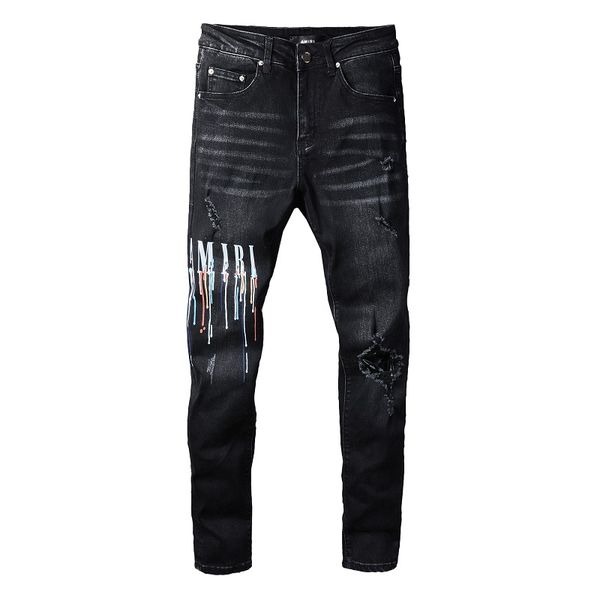 

20ss mens designer jeans distressed ripped biker slim fit motorcycle denim for men s fashion jean mans pants pour hommes #830, Blue