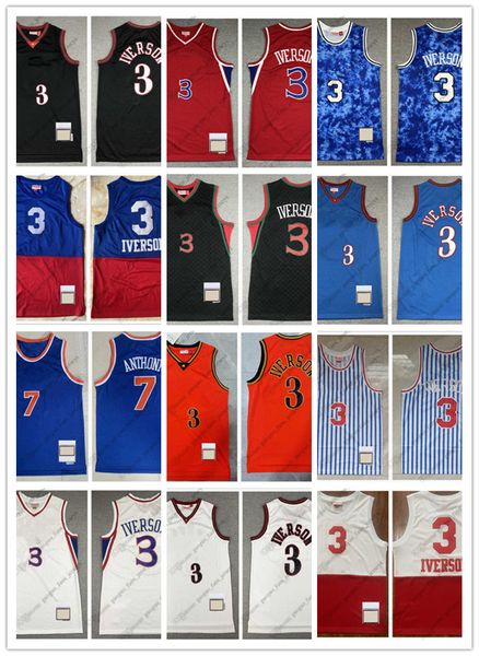

etro mitchell and ness basketball jerseys 1 tracy francis mcgrady 3 steve 11 yao starks ming john 7 carmelo iverson anthony 3 allen white bl, Black;red
