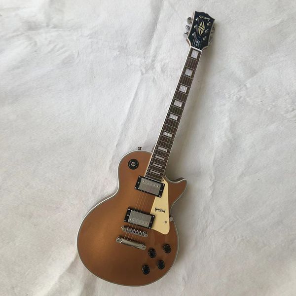 

classic brand electric guitar, metal orange paint, selected mahogany core solid wood, quality accessories