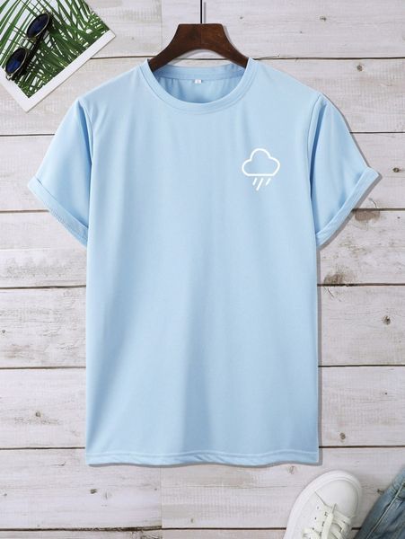 

men clouds print tee p3rh#, White;black
