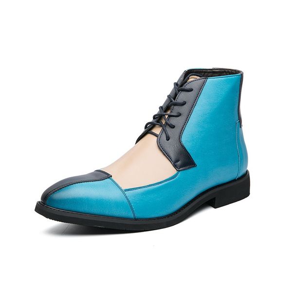 Alto Top Homens Vintage Couro Mix Cor Chelsea Botas Oxford Sapatos Casuais Estilo Britânico Andando Calçado Andando