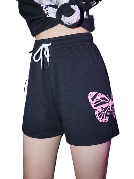 

romwe butterfly graphic shorts y1yr#, White;black