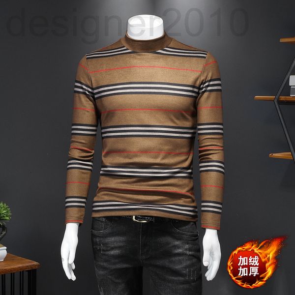 

men's t-shirts designer trendy men's high collar bottomed shirt autumn and winter long sleeve t-shirt plush warm slim print inner, White;black