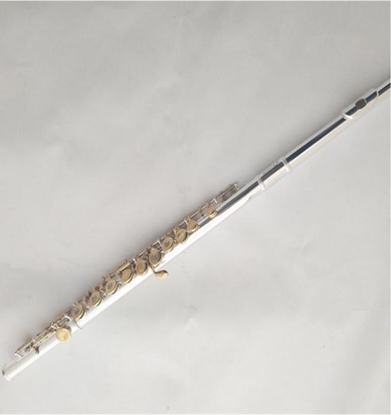 

jupiter cupronickel silver plated tube gold buttons flute professional c tune musical instrument 17 holes open flute with e key