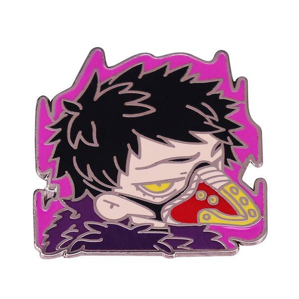 

unique over haul hard enamel pin cute cartoon crow mouth cool boy brooch badge jewelry anime my hero academias fans gift, Blue