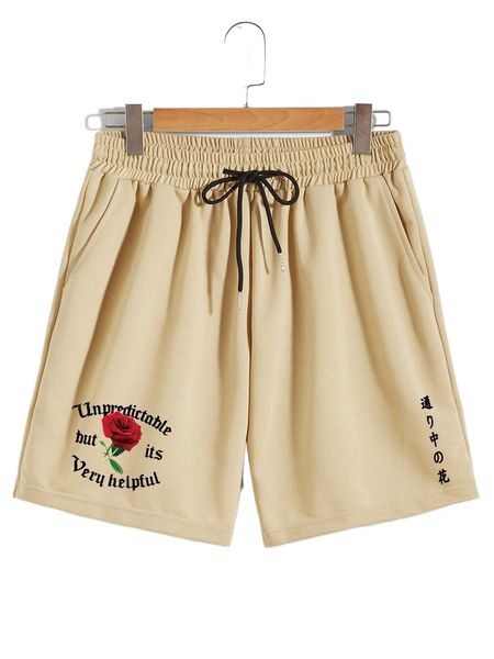 

romwe guys rose print shorts c607#, White;black