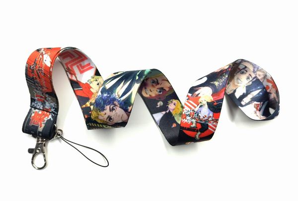 

factory price 100 piec tokyo revengers anime lanyard keychain neck strap key camera id phone string pendant badge party gift accessories who, Silver