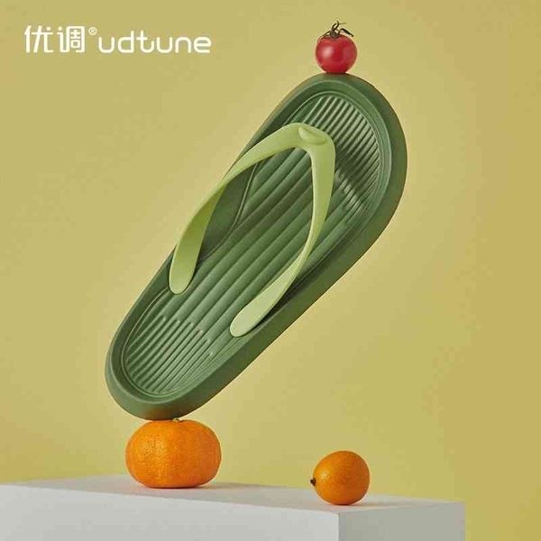 

udtune flipflops women slippers beach slides summer shoes platform indoor outdoor sandals men soft eva nonslip bathroom green 210402, Black