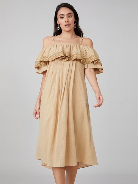 

100% cotton flowy dress x2hm#, Black;gray