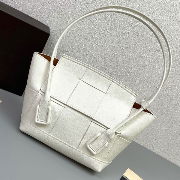 

realfine888 bags 3a arco small intreccio leather handle handbags purse for women with dust bag