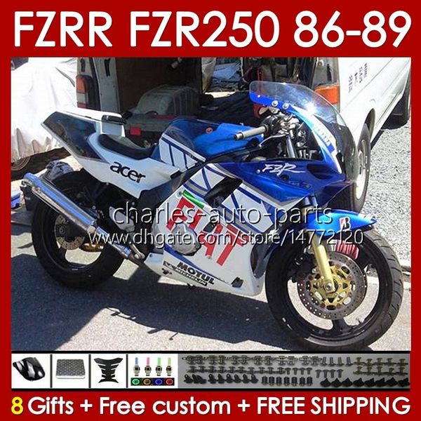 Yamaha FZR250 FZR 250 R RR FZR250R 1986 1987 1988 1989 gövdeli FZR-250 86-89 142no.50 FZRR FZR 250R 250RR FZR-250R FZR250RR 86 87 88 89 Uçurluk Blue Glossy