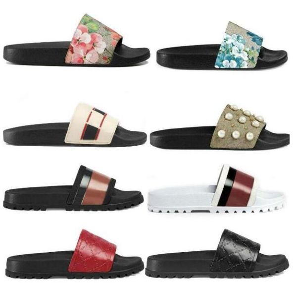 

designer leather ladies sandals summer flat slipper men and women cute pattern slippers fashion beach big head slippers size 35-46, Black