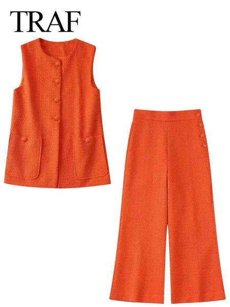 

suit met fashion women suit solid orange sleeveless vest blazer 25nine point pa, White;black