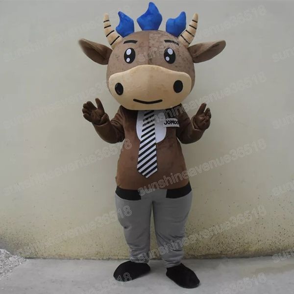 Halloween Brown Cow Mascot Costume de desenho animado Personagem Carnival Festival Dresses Fancária Dresso de Natal Tamanho de Festa de Festa