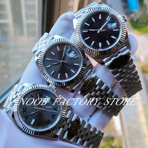 

menes watch super clean factory 41mm cal.3235 automatic movement black dial date men 904l steel sapphire waterproof luminous 126333 wristwat, Slivery;brown