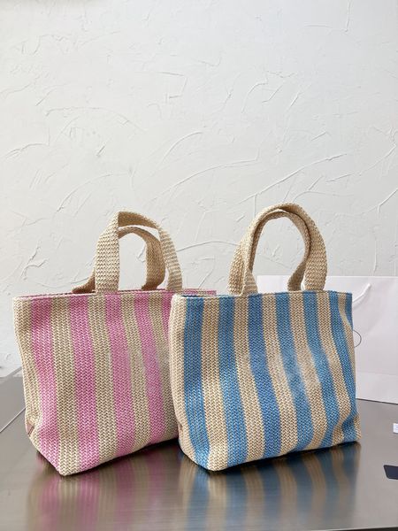 

2022designer shoulder bag women's linen stripe handbag size 31 cm