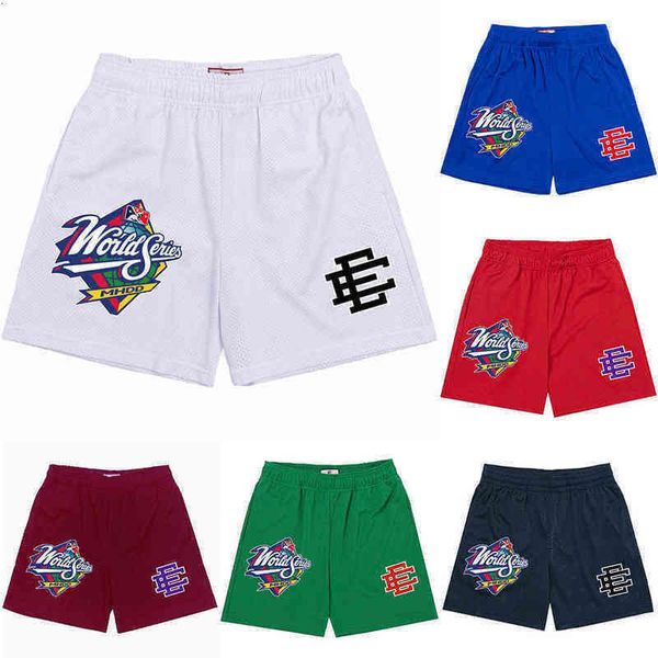 

eric emanuel ee men's and women's shorts casual couple pants sports fitness jogging pants fashion high street trend ins harajuku e, White;black