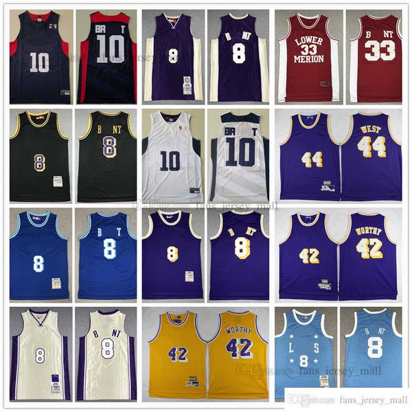 

stitched mitchell&ness jersey basketball 42 worthy jersey 24# 8# 10# 44 jerry artest west retro white blue black 1996-1997 1998 2003-2004, Black;red