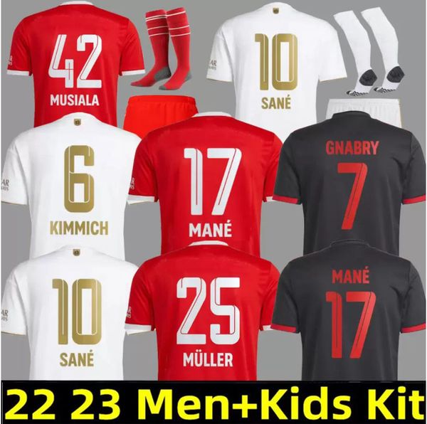 

22 23 soccer jersey de ligt mane sane hernandez bayern munich 3rd gnabry goretzka coman muller davies kimmich football shirt 2022 2023 unifo, Black;yellow