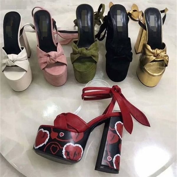 

real po woman chunky high heel platform lace up woman sandal ins woman 14 cm chunky heel high platform sandal 220406, Black