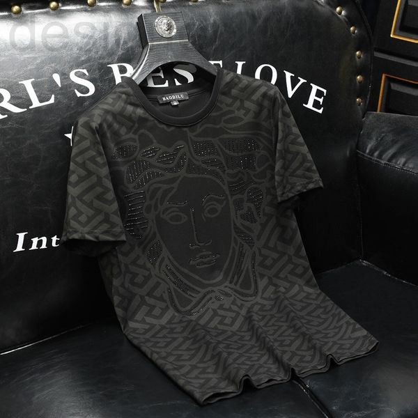 

men's t-shirts designer 2022 summer new european fashion printing diamond short sleeve casual t-shirt, White;black