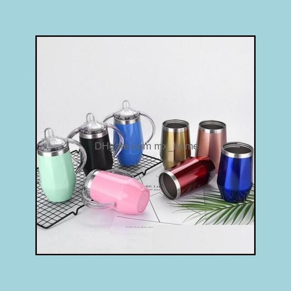 Copos de vinho Drinkware Cozinha Bar Garden Home Garden ll Aço inoxidável Copo de vácuo garrafa de água Baby Baby Cores Pacifiadora Dh8in