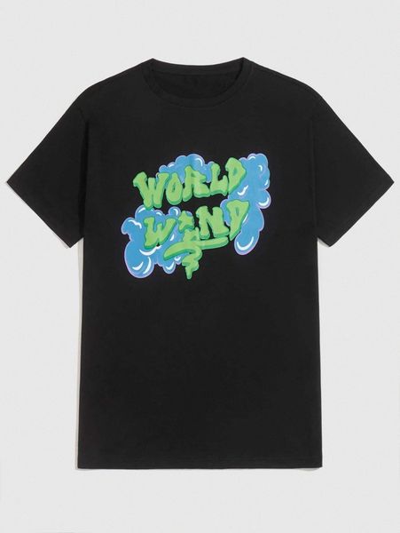 

romwe guys slogan cloud graphic tee c0ik#, White;black