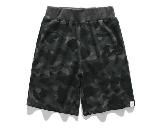 

five-point pants 2022 new bbpe camo shark sweat shorts and for teens camouflage beach summer short pants mujer hombre, Black