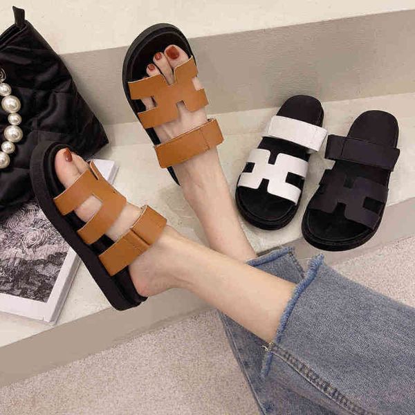 

herme slippers chypre 2022 designer new summer one line with sandals for women 0j7t have 4ohk, Black