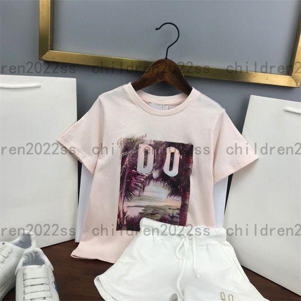 

children sports sets newly girls summer tracksuit sets luxury casusal t-shirts with white shorts two pieces suit 22ss brand designer girl cl