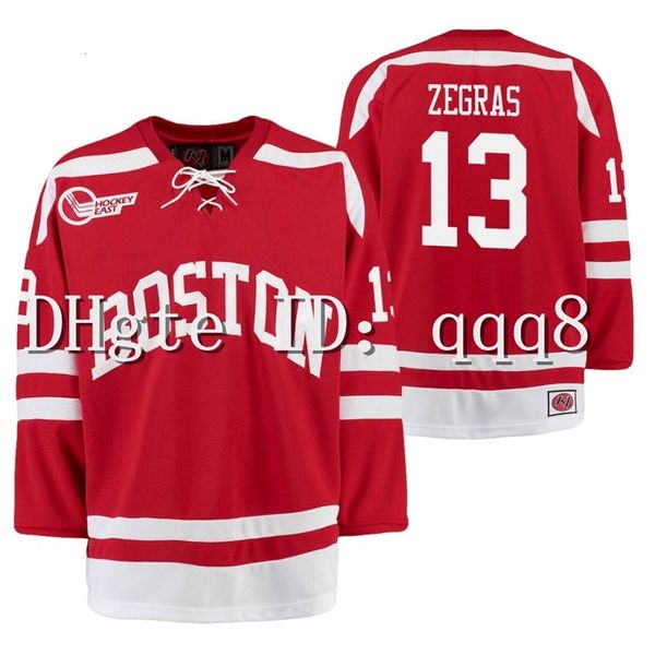 Trevor Zegras University College Hockey Jersey Red Home Dimensioni S-XXX