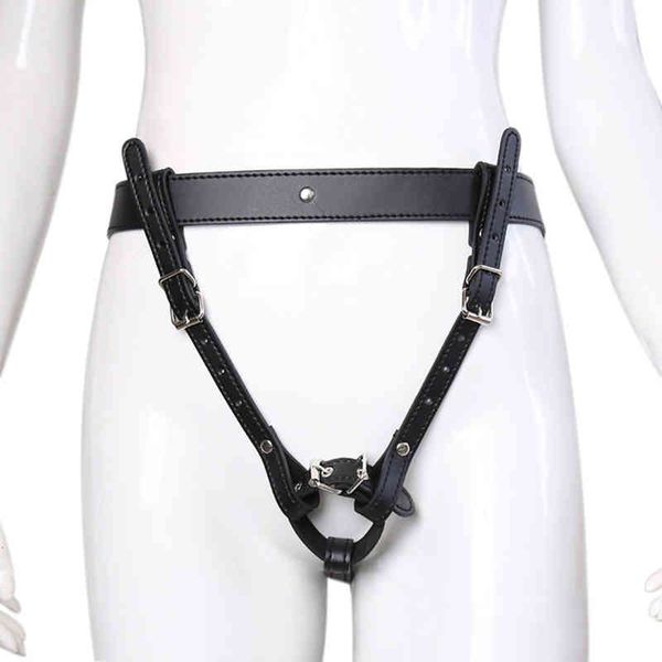 Nxy Sm Bondage Camatech Pu Cintura di castità per orgasmo forzato in pelle per vibratore Av Bdsm Supporto per bacchetta magica Cinghia per imbracatura Mutandine Giocattoli sessuali 220423