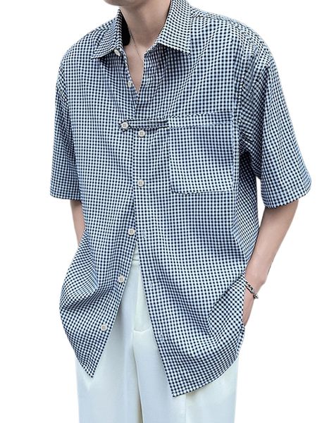 

men 1pc allover print shirt h0xo#, White;black