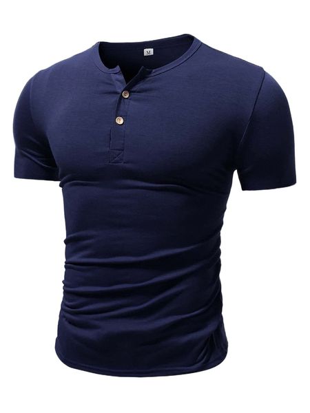 

men quarter button notch neck tee h3yt#, White;black