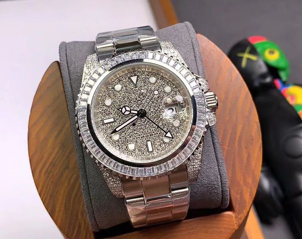 

luxurious mens watches for men movement watchs moissanite diamond watch 904l montre de luxe automatic wristwatch t21, Slivery;brown