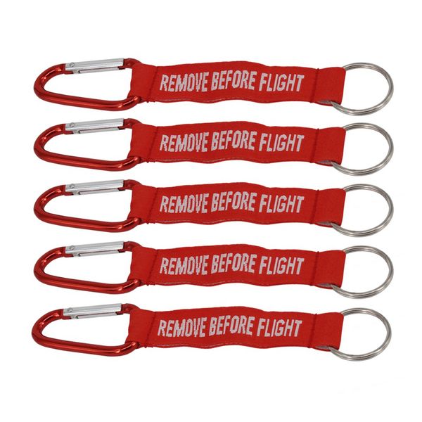 

20 pcs red remove before flight keychains for aivators fashion key chains woven key fobs keyring chain, Silver
