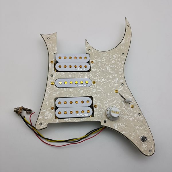 Switch multifuncional carregado de atualização HSH Pickguard White DiMarzio Alnico Pickups 5 Way Switch Conjunto para Ibanez Electric Guitar