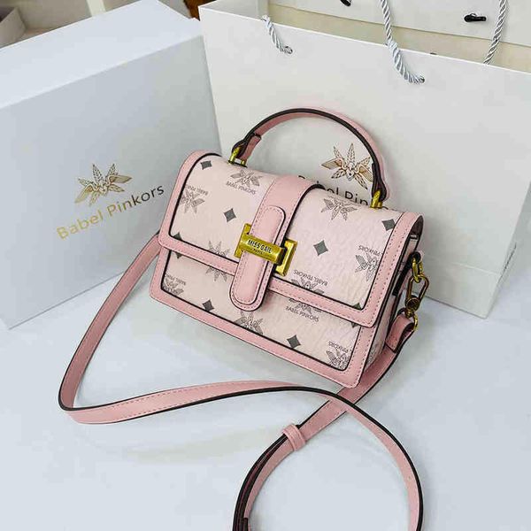 

spring style genuine leather ladies single shoulder bag portable women's small square pink handbag lg6269 220427
