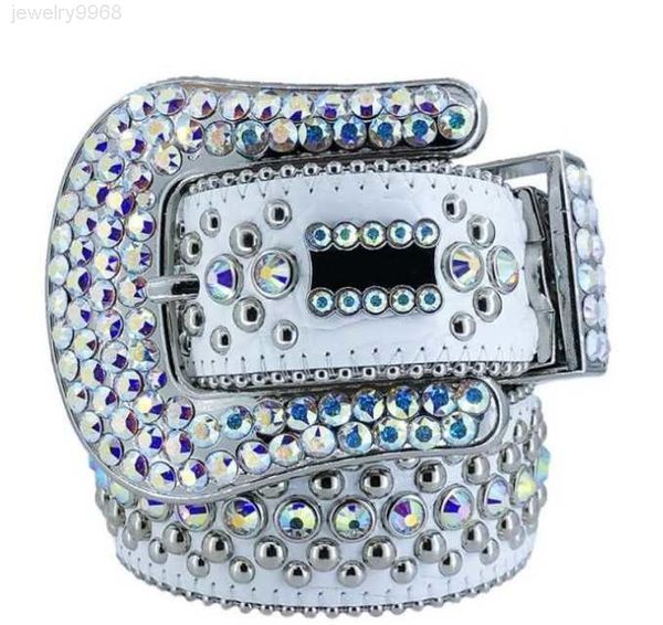 

2022 designer belt bb simon men039s belt ladies sparkling diamond black white blue red multicolor k5aw, Black;brown