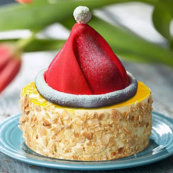 Backformen Silikon Kuchenform Weihnachtsmütze Pan Weihnachtskappenform Schokolade Pfannkuchen Tablett Backformen Werkzeug 2022 S/LBaking