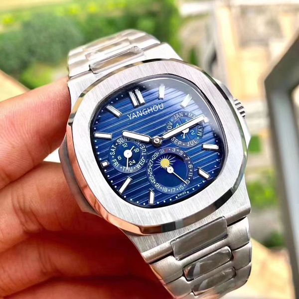 

wf factory luxury watch multi-function pp nautilus automatic machinery 42mm men sweeping movement all sub dials work sapphire glass waterpro, Slivery;brown