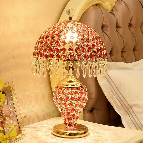 

wedding gift table lamps bedroom bedside counter lamp living room decoration home crystal warm romantic room desk light fixture