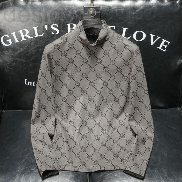 

men's hoodies & sweatshirts designer 2021 winter new plush half high collar sweater korean slim fit fashion casual printed bottomed shi, Black