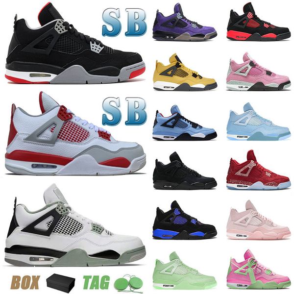 

new jumpman 4 4s designer j4 mens womens basketball shoes seafoam sb bred military black cats blue thunder sail pink green sports sneakers
