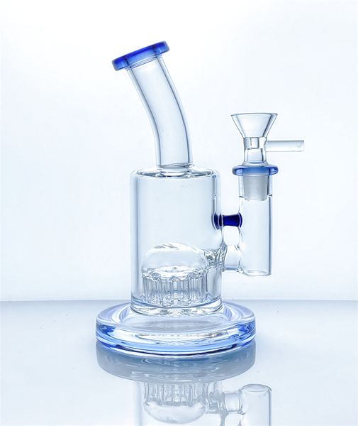 Neue Bong mit blauem Rauch, Borosilikatglasrohr, Wasserpfeifen-Bubbler, Mehrrohr-Baumast-Rig, 18-mm-Anschluss