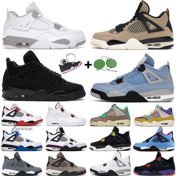 

men women basketball shoes 4 4s desert moss university blue white oreo taupe haze black cat bred neon mens trainers sports sneakers