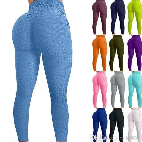 S-3XL Kadınlar Aktif Pantolon Yoga Kıyafetleri Yüksek Bel Jacquard Kumaş Çok Molor Giyim Seksi Push Up hızlı kurutma sıkı tozluk